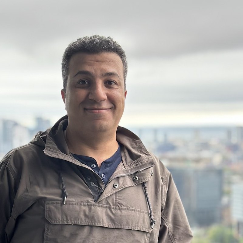 Ahmed Nadar, photographed against the Toronto skyline